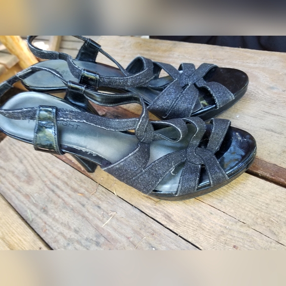 Size 10 Sparkle High Heel platform shoes Fioni Night ladies straps buckles - Picture 12 of 13